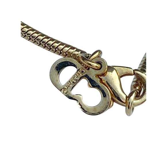 Authentic Dior Vintage Gold-Tone Logo Charm Necklace - Picture 6 of 11